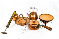 5 Pieces of Copper Kitchen and Serving Items