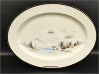 Japan Fukagawa Mountain Scene Porcelain Platter