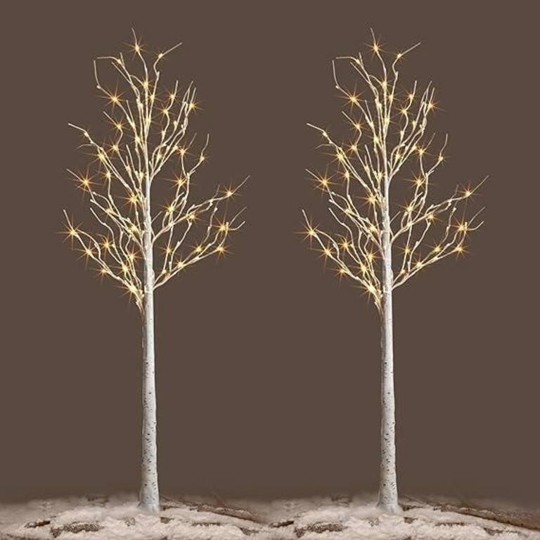 6ft Lighted Birch Trees