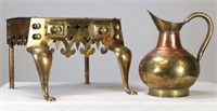 Victorian Brass Fireplace Footman & Pitcher