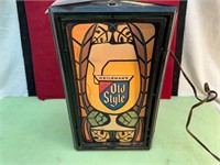 *OLD STYLE BEER HANGING LIGHT 1970'S - WORKS