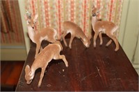 4 1960s felt deer decorations