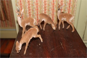 4 1960s felt deer decorations