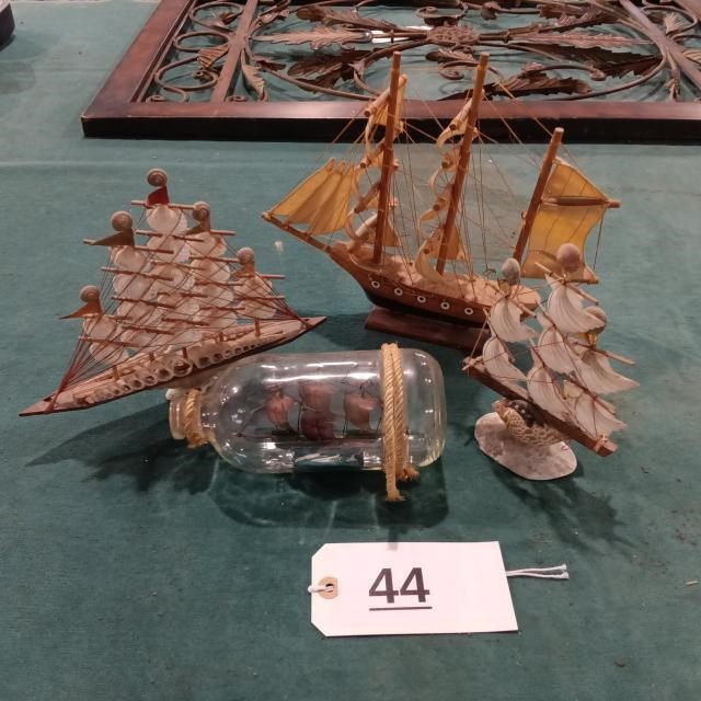 Ship in a Bottle, Wood & Shell Ships