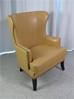 Leather Accent Chair in Camel Color
