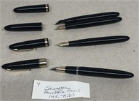 4-Sheaffer fountain pens 14 karat gold nibs