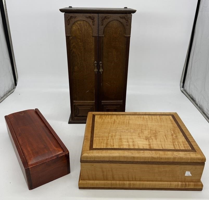 Lot of 3 Wooden Jewelry Boxes
