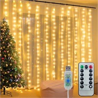 NEW LED USB Curtain Lights w/Remote 9.8FTx9.8FT