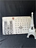 Cast iron candle holder Eiffel Tower and metal