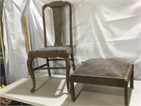 Primitive Chair & Stool, Needs Work