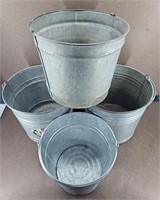 4 Misc. Galvanized Buckets