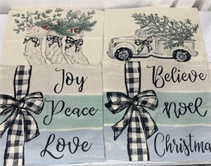 THROW PILLOW CHRISTMAS COVERS 18x18IN 4PC
