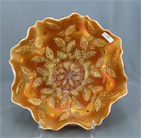 Holly ruffled bowl - marigold on moonstone
