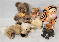 (6) Vintage Stuffed Animals