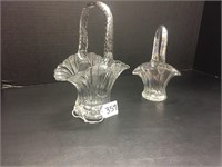 2 GLASS BASKETS - (8" AND 6 1/2")