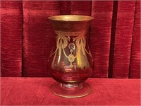 S.C. Line Italy Gold & Red Crystal Vase