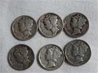 6 Winged Liberty Head Dimes