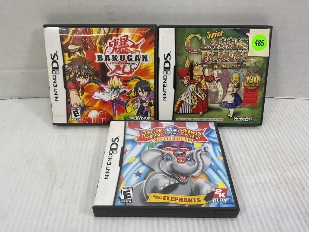 LOT OF 3 DS GAMES - JUNIOR CLASSIC BOOKS, BAKUGAN