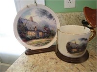 Small Thomas Kincaide plate and mug