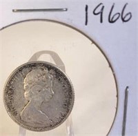 1966 Elizabeth II Canadian Silver Dime