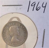 1964 Elizabeth II Canadian Silver Dime