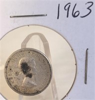 1963 Elizabeth II Canadian Silver Dime