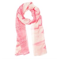 Pink Polyester Fashionable Scarf