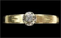 14K Yellow gold mid-century modern diamond