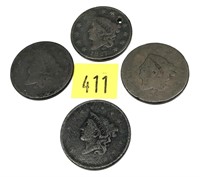 Lot, U.S. Large cents, 4 pcs.