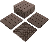 domi Patio Deck Tiles  Dark Brown  12x12 in  9pcs