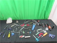 Misc tools, flashlight, screwdrivers, & more