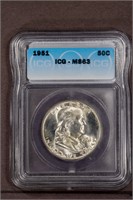 1951 50C ICG MS63 Franklin Half