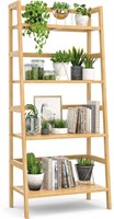 Homykic Bamboo Bookshelf 4-tier Ladder Shelf,