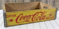 Yellow Wooden Coca-Cola Crate