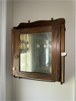Walnut Victorian Medicine Cabinet 18.5 inches