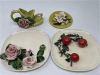 Capodimonte-Style Porcelain Fruit & Flower Decor