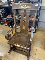 Horning paint decorated rocking chair.