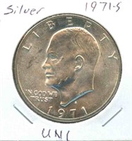 Silver 1971-S UNC Eisenhower Dollar