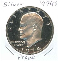 Silver 1974-S Proof Eisenhower Dollar