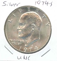 Silver 1974-S UNC Eisenhower Dollar