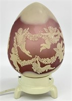 Cameo Glass Style Egg Accent Table Lamp