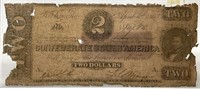 1864 Confederate States $2 Note