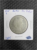 1915-S Silver Barber Half Dollar