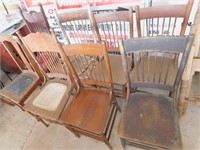 8 misc wood chairs