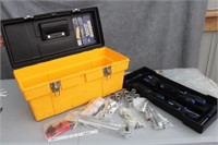 Screwdrivers; sockets; Benchtop plastic tool box