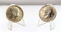 40% Silver Half Dollars 1967, 1969-D 2 Coin Lot
