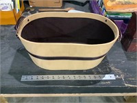 oblong suede basket