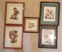 5 Cross Stitched Framed Art Pieces