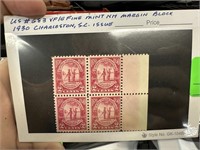 653 MINT NH MARGIN STAMP BLOCK 1930 CHARLESTON