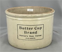 RW 5 lb butter crock w/ "Butter Cup Brand" adv.